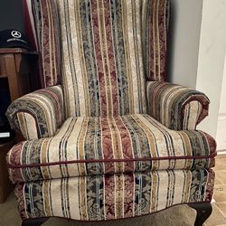 Antique Floral Wingback Chair