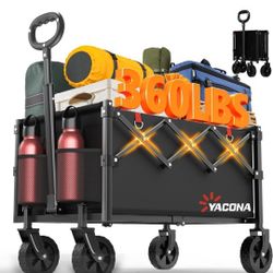 Yozoia

Wagons Carts Foldable, Lightweight Portable Utility Shopping Cart with Wheels, Folding Grocery Wagon Cart for Gr