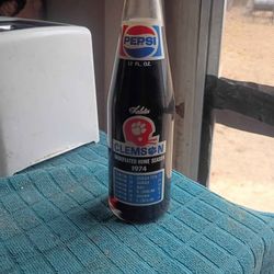 A  Rare 1974 Clemson Long Neck Pepsi Glass Bottle 