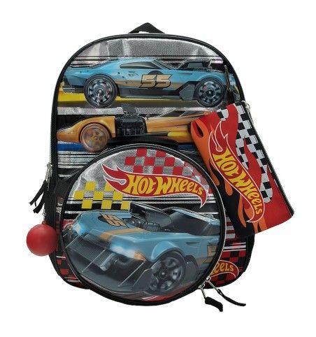 5-Piece Hot Wheels Backpack Set / School Bag Set (BRAND NEW)