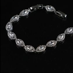Marquise Cut Moissanite Bracelet (Passes Diamond Tester)