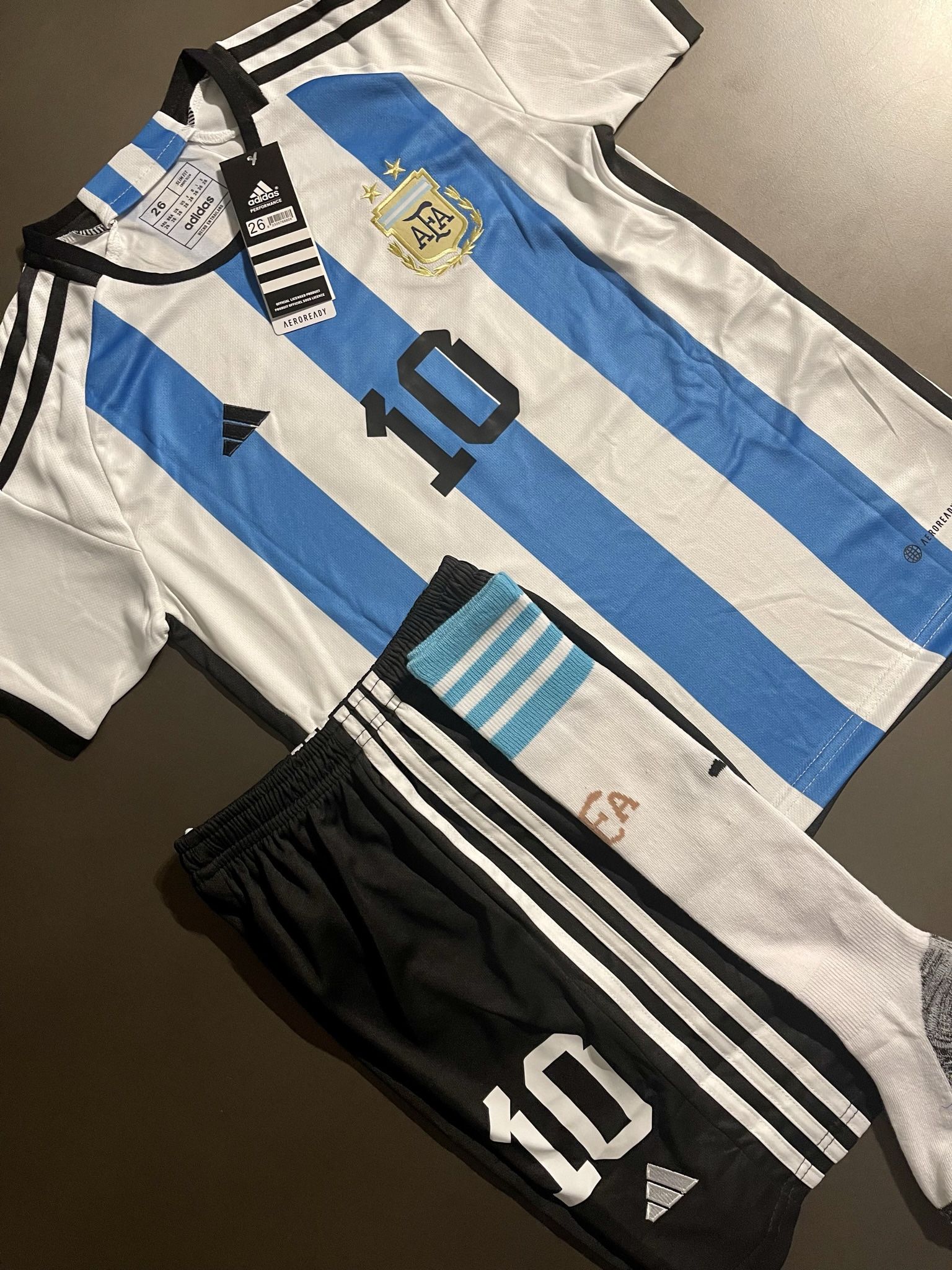 Argentina Soccer Jersey Lionel Messi #10 World Cup 3 Star for Sale in Oak  Glen, CA - OfferUp