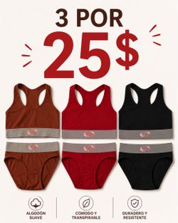 Women's Cotton Bra and Underwear Set 3-Pack