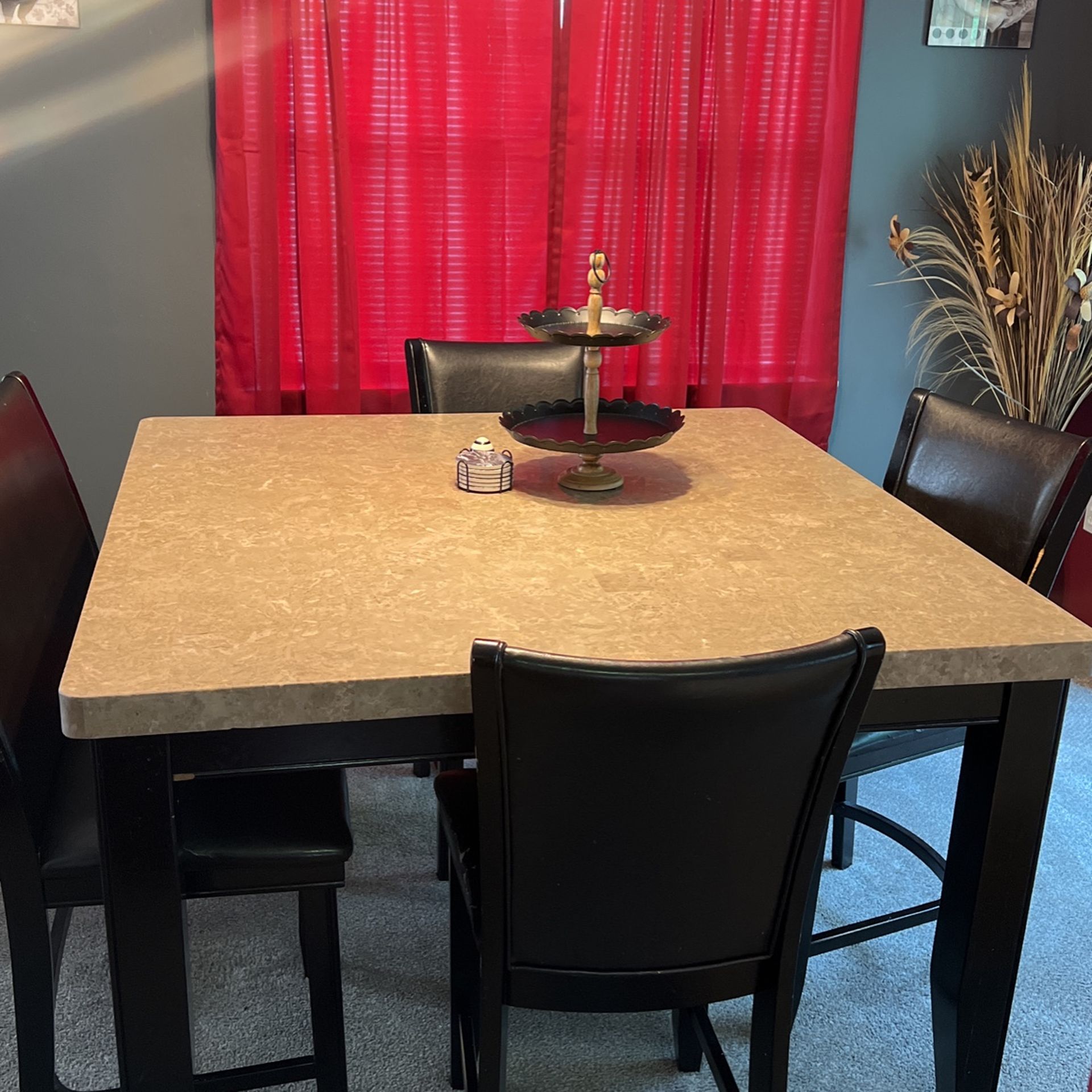 Havertys Whitney Counter Height Marble Table 54” X 54”