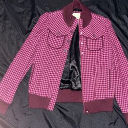 Billabong pink Checkered button up jacket size large