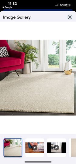 Arizona Shag Cream 9 ft. x 12 ft. Solid Area Rug