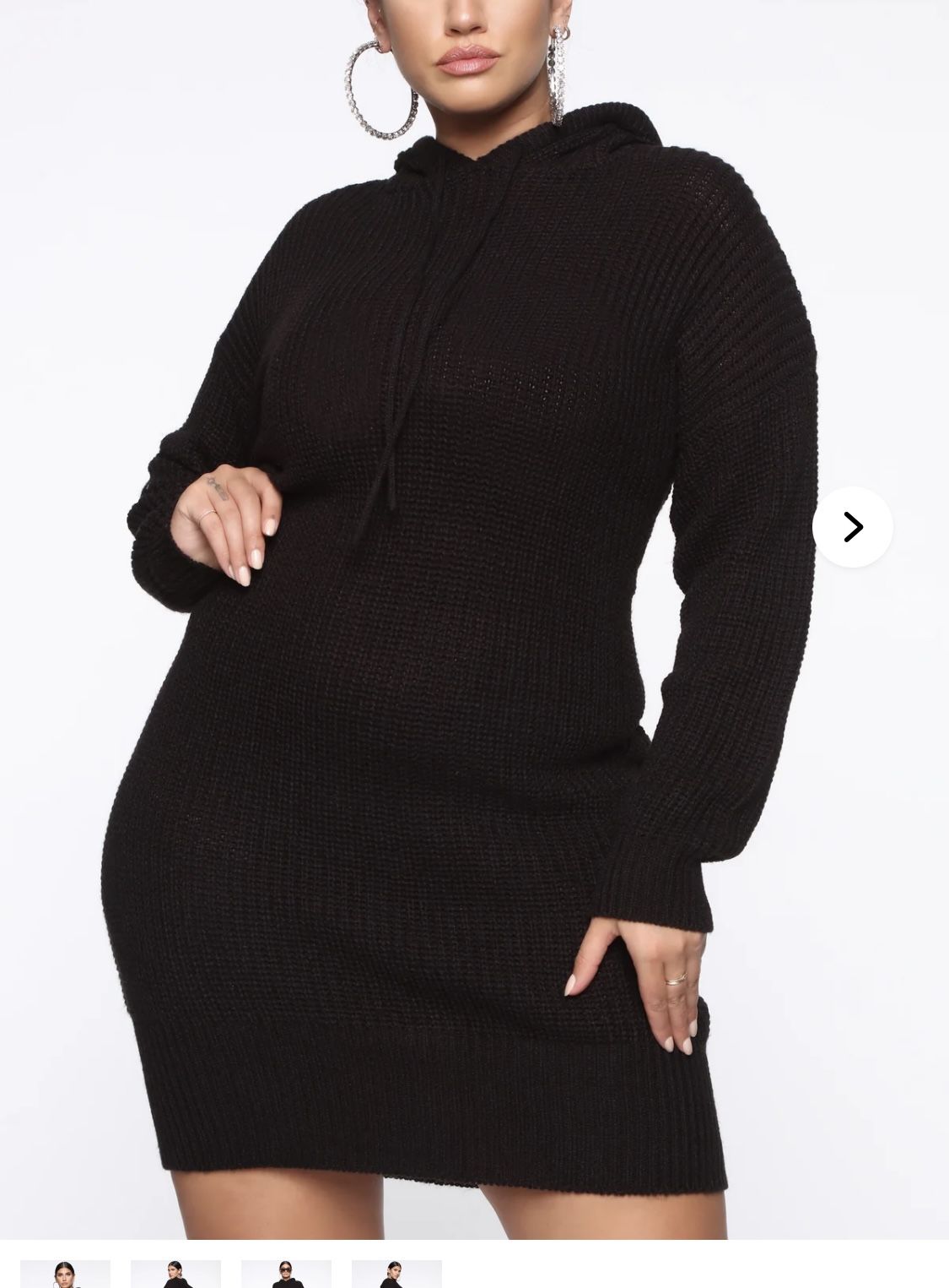Black Sweater Hoodie Dress