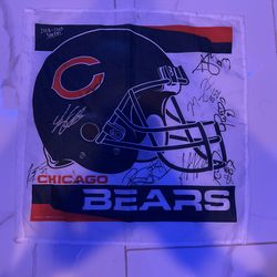 2008 Bears Signed Mini-Flag (multiple Players)