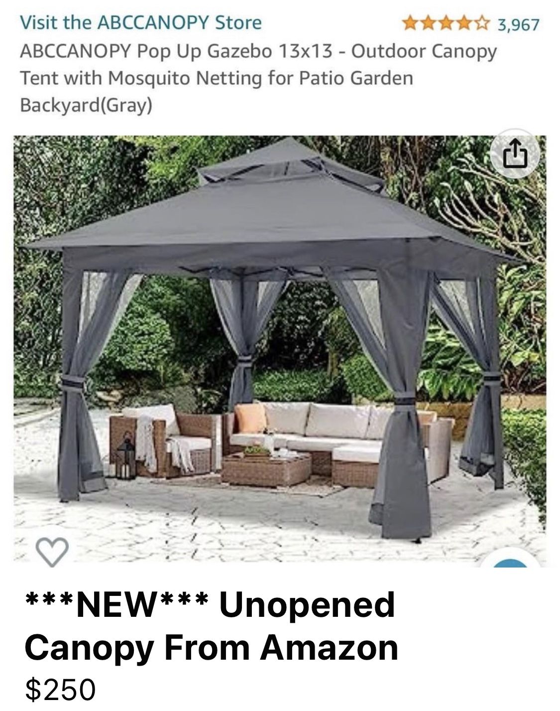 ****New***** Canopy In gray