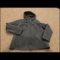 Like NEW! GAP Wind/Rain Lightweight Jacket W/Hood and Lining Hoodie Mens Size M Black Zipper Mint !