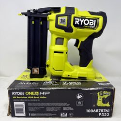 RYOBI ONE+ HP 18V 18-Gauge Brushless Cordless AirStrike Brad Nailer (Tool Only)