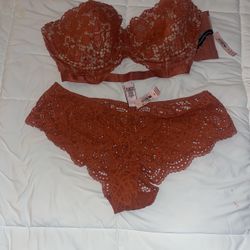 34 DD VS Corset Coral W Panties Med