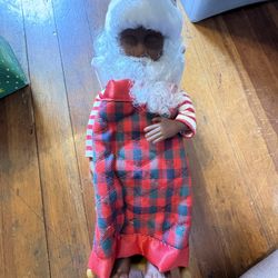 African American North Pole Prod 1996 Animated SNORING SANTA Gemmy Industry Work