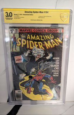 Amazing Spider-Man #194 Comic CBCS 3.0 - 1st Black Cat - Signed Marv Wolfman (Newsstand)