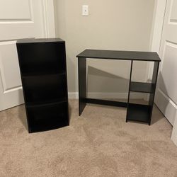 Black Desk & Shelf 