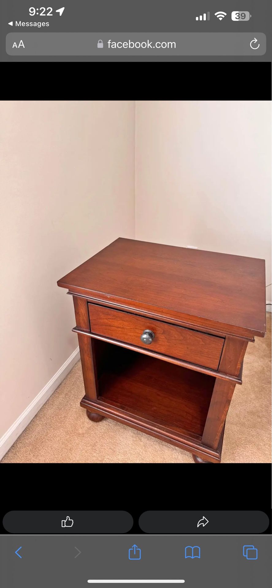 Brown wood nightstand