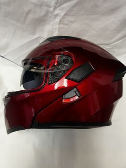Helmet Red Tinted Visor New Dot L And Xl Size 