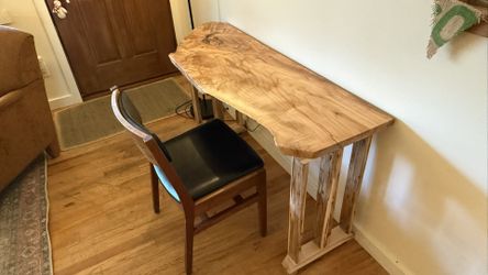 Live Edge Minimalist Solid Maple Desk - New