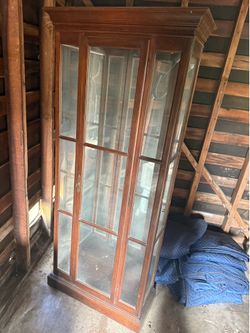 Solid wood curio cabinet
