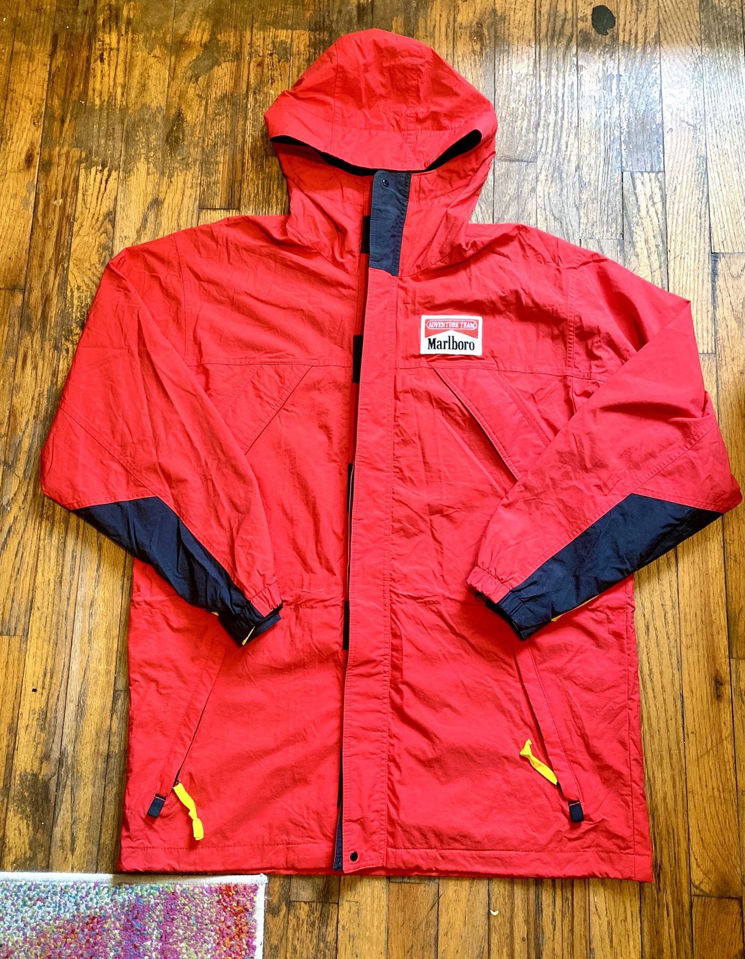 vintage Marlboro Men’s Adventure Team red and black windbreaker jacket Size L
