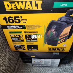 100 ft. Green Self-Leveling Cross Line Laser Level with (3) AA Batteries & Case

