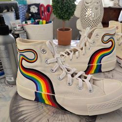 Pride Rainbow Converse High Tops Women’s 7.5