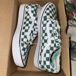 White and Blue Checker Old Skool Vans