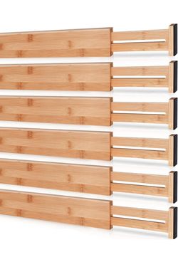 Bamboo Kitchen Drawer, Divider Organizers.                                                                          Se Habla Español.