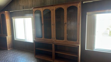 Four beautiful oak cabinets