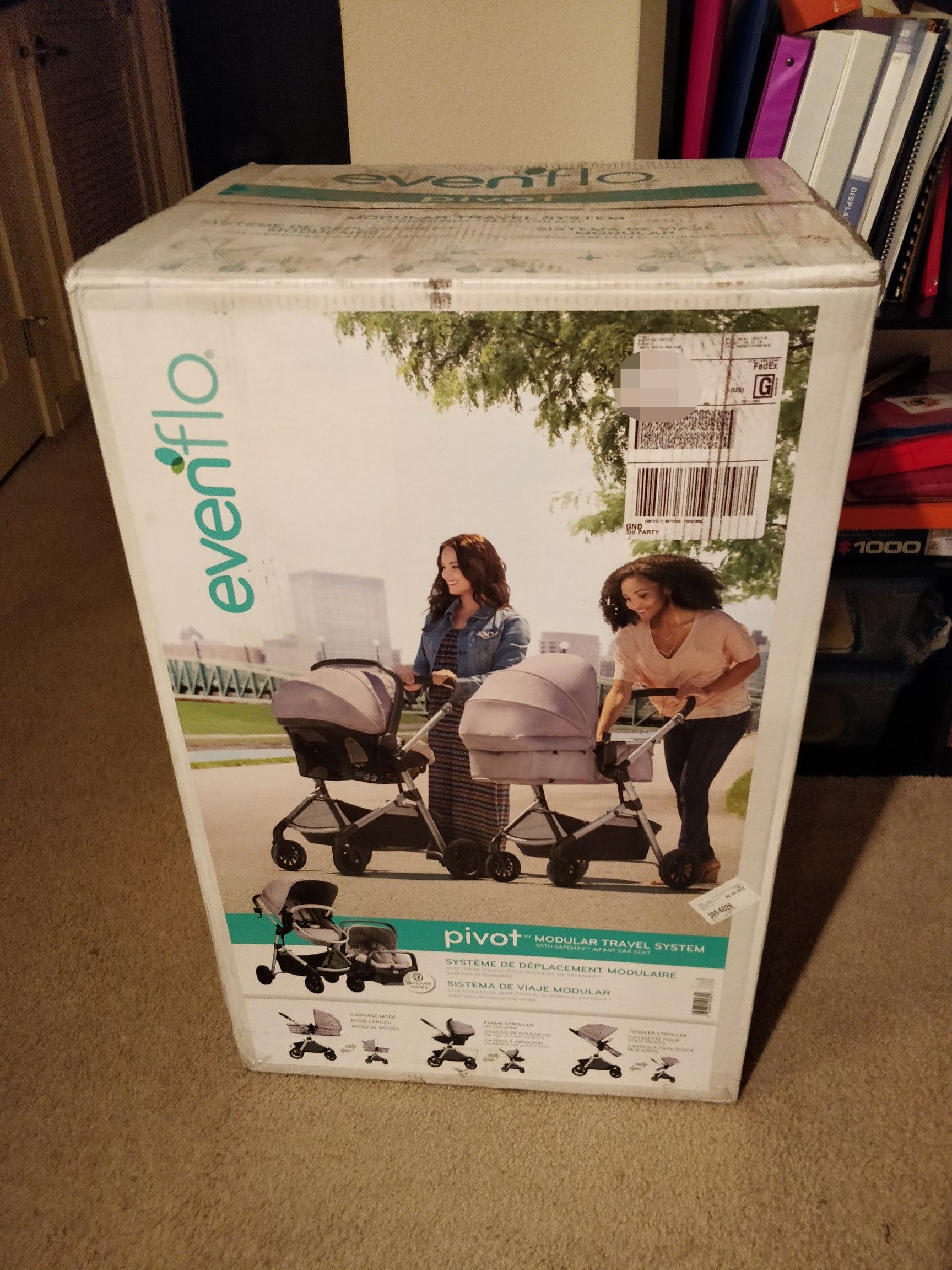 Evenflo Pivot Modular Travel System with SafeMax Infant Car Seat