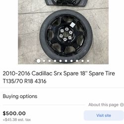 Cadillac Srx Spare Tire (BRAND NEW) 