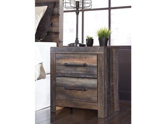 Rustic 2-Drawer Nightstand w/ USB-C Charging