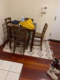 Hardwood Table + 4 Chairs