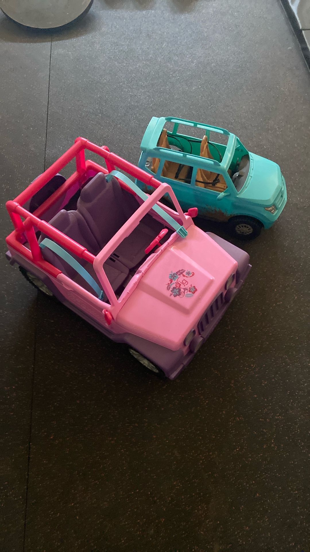 Two Barbie Cars Jeeps Both In Great Condition