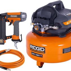 Rigged 6gal Air Compressor And Nail Gun Combo 