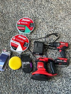 Bauer drill and car polisher. With new pads and more
