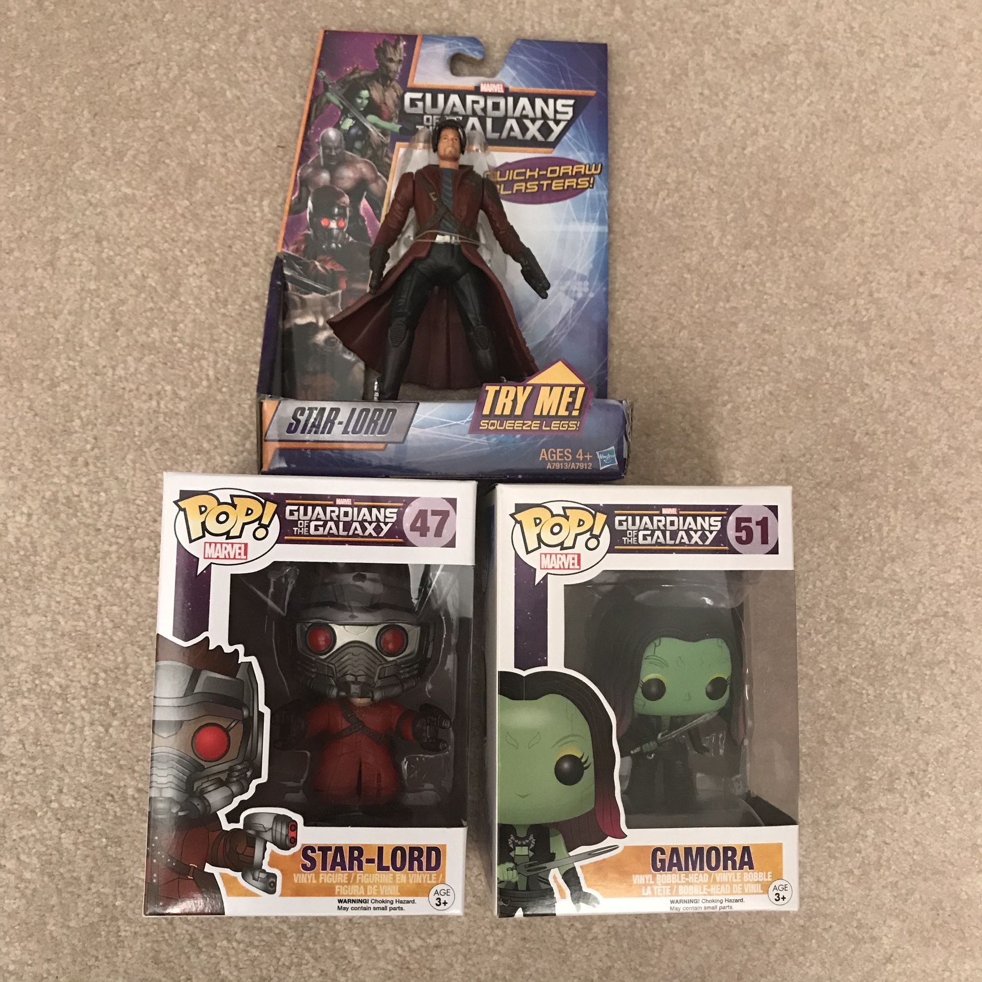 NEW Marvel guardians of the galaxy toy star lord figure and pop funko figures starlord gamora