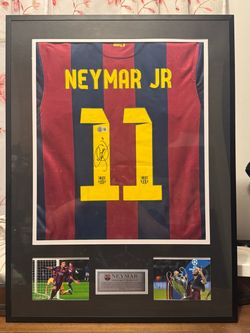 Neymar Jr #11 Signed Barcelona Jersey Framed