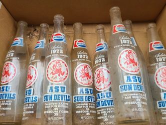 1972 collector pepsi bottle from the fiesta Bowl with ASU vs Missouri