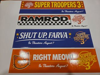 SDCC Exclusive 2026 Super Troopers 3 Bumper Stickers