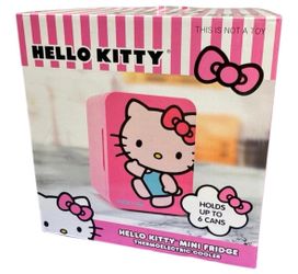 Sanrio Hello Kitty Mini Fridge 4L / 6 Can Pink Thermoelectric Cooler Skincare Fridge NIB