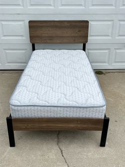 Twin Bed Frame with Mattress