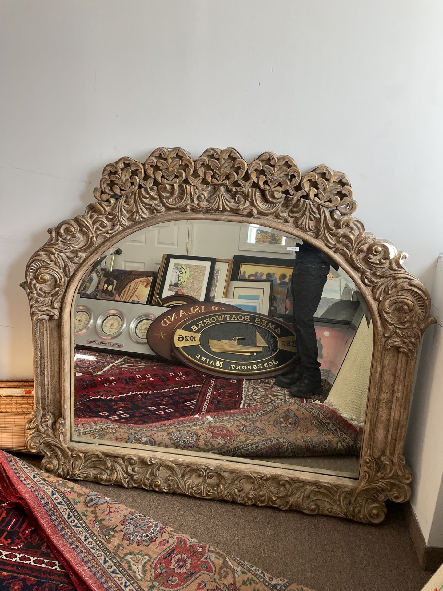 Vintage Wood Framed Mirror