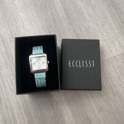 ecclissi sterling silver Vintage Teal Aqua Blue watches women