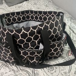 Skip Hop Duo Double Signature Black Diaper Bag Black With Design 