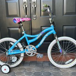 Next Misty 18” Girls bicycle with training wheels (Sold As Is) 