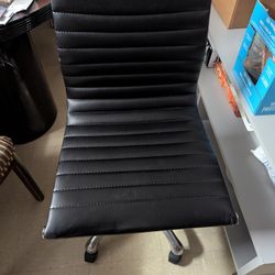 Black Contemporary Armless Desk Chair