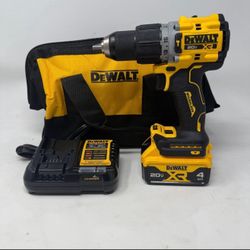Dewalt 20V Lithium-Ion Compact Cordless 1/2 in. Hammer Drill with 20V MAX XR 4 Ah Battery Pack and Charger