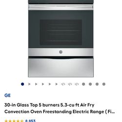 Glass Top 5 Burner Electric  Air Fryer  Conventional Oven