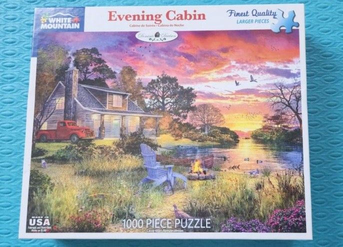 White Mountain Puzzle Evening Cabin 1000 Pieces